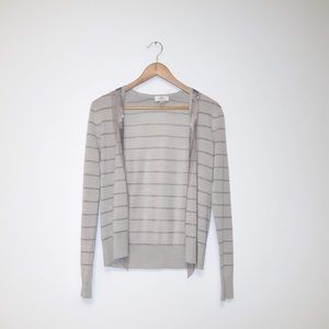 Loft Light Gray sequin Cardigan Sweater XS